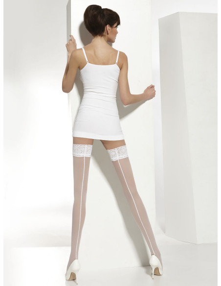Bas de mariage 20 deniers autoportants avec couture Adrian Elenaii