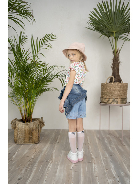 Chaussettes hautes pour filles avec un nœud décoratif