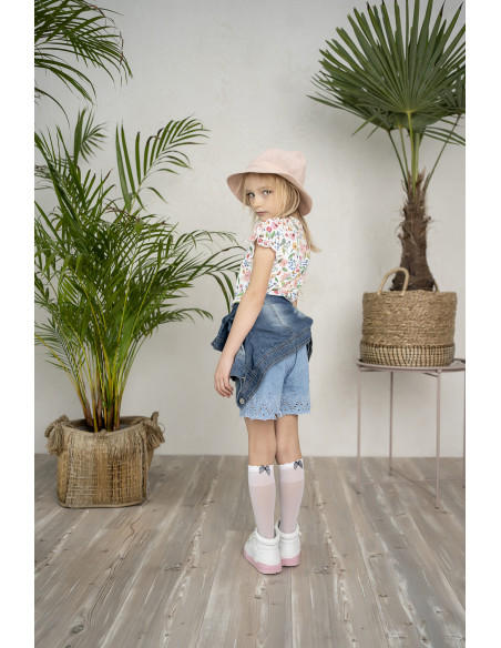 Chaussettes hautes pour filles avec un nœud décoratif