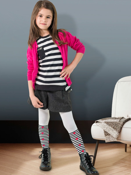 Collants enfant Camila à rayures cœur 40 den