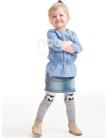 Collants NOQ Cat pour enfants avec chat sur le genou