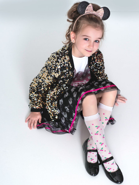 Collants pour enfants, chaussettes imitation genou QUEEN