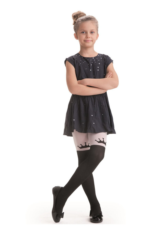 Collants enfant CROWN 40 deniers couronne sur le genou