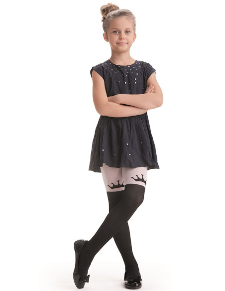 Collants enfant CROWN 40 deniers couronne sur le genou