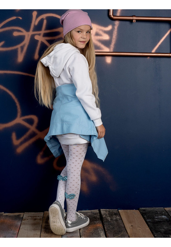 Collants enfant Elodie à pois avec nœud