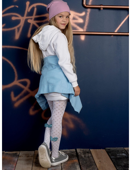Collants enfant Elodie à pois avec nœud