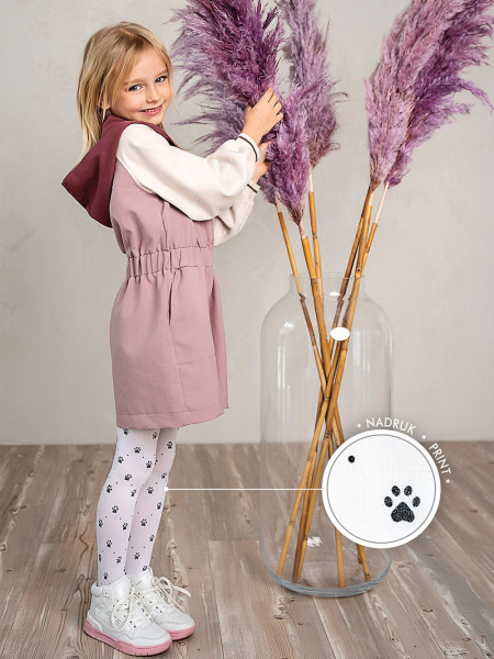 Collants pour filles, motif pattes de chien