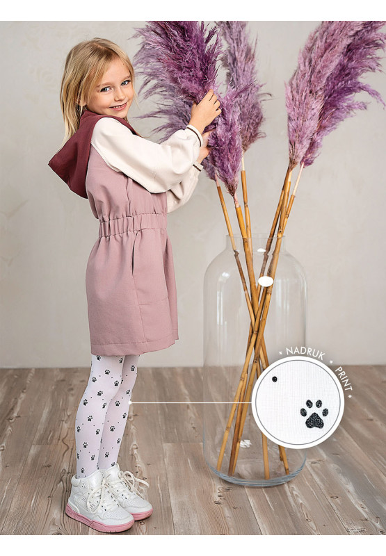 Collants pour filles, motif pattes de chien