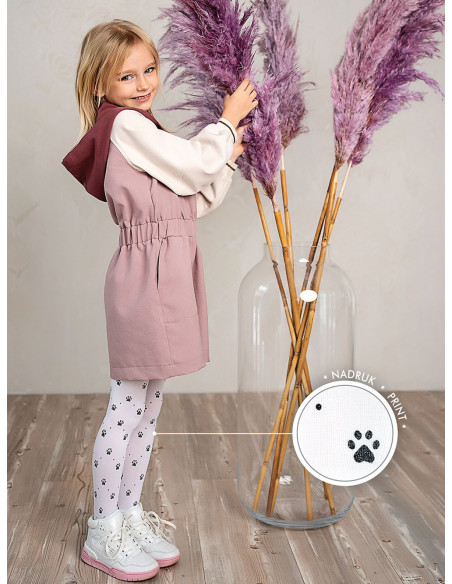 Collants pour filles, motif pattes de chien