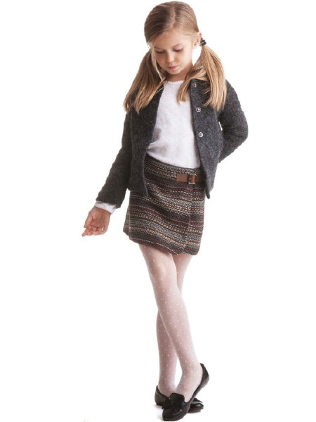 Collants blancs à pois pour filles