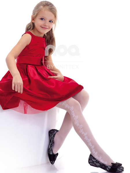 Collants pour filles, motif fleuri, 20 deniers