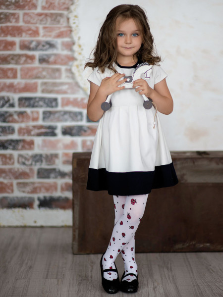 Collants blancs pour filles avec coccinelles 40 den