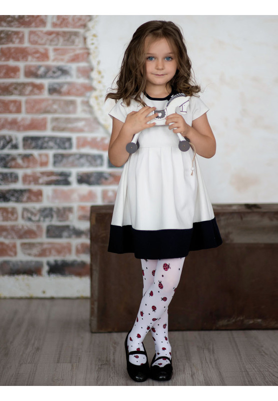 Collants blancs pour filles avec coccinelles 40 den