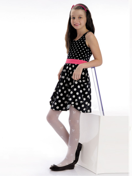 Collants blancs pour filles avec nœuds