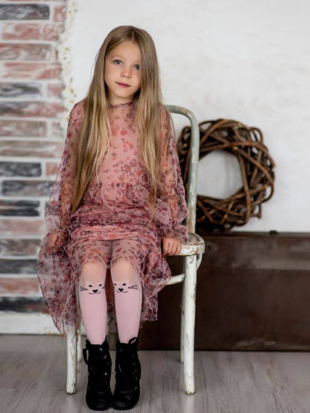Collants enfant chaton sur les genoux 40 den