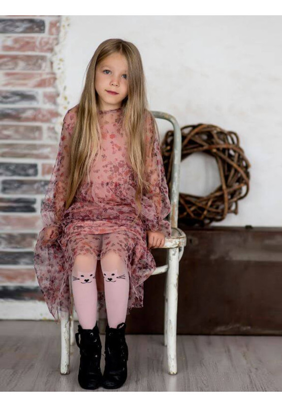 Collants enfant chaton sur les genoux 40 den