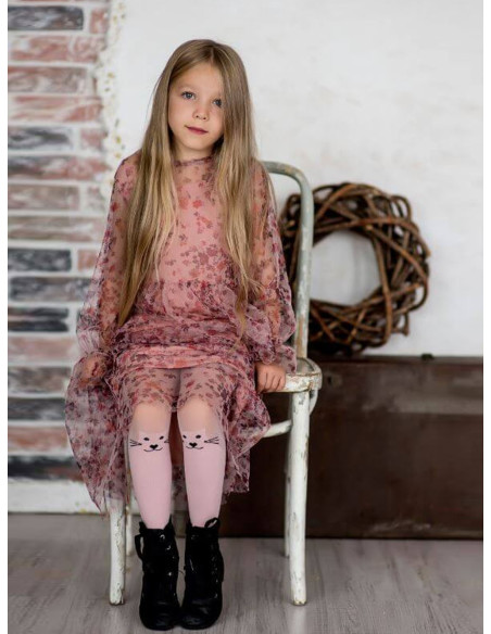 Collants enfant chaton sur les genoux 40 den