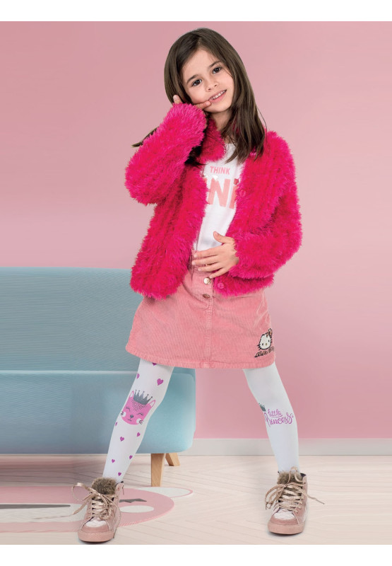 Collants pour filles, chaton et coeurs