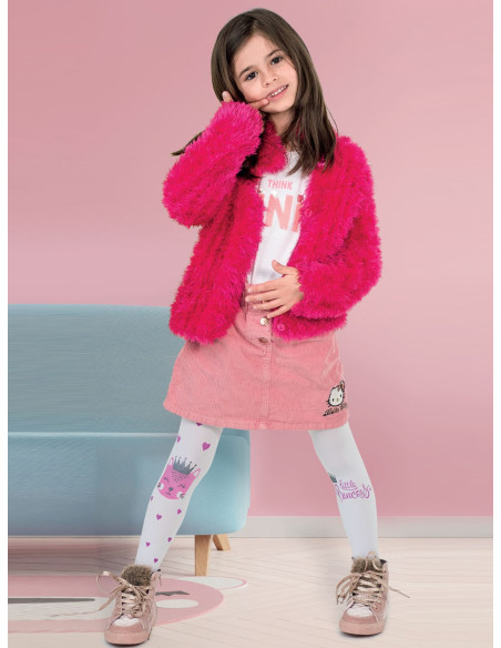 Collants pour filles, chaton et coeurs