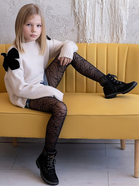 Collants pour enfants à motif serpent, toile d'araignée