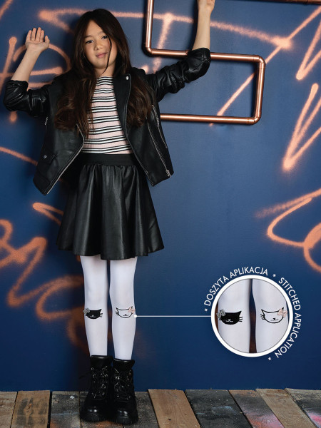 Collants pour enfants avec des chats sur les genoux