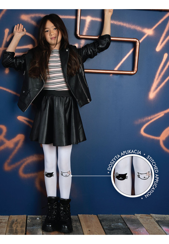 Collants pour enfants avec des chats sur les genoux
