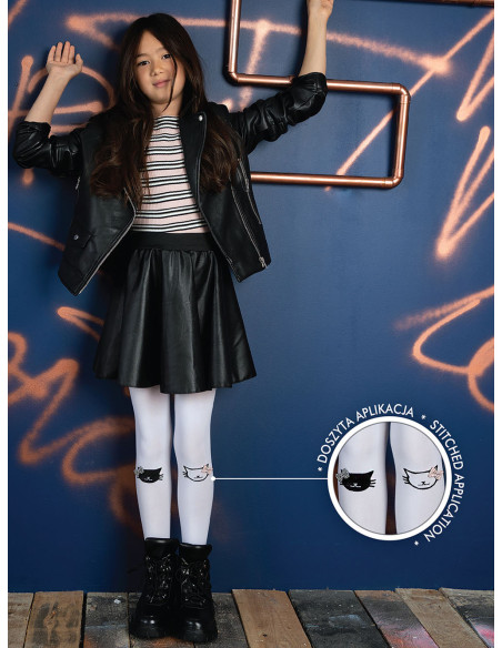Collants pour enfants avec des chats sur les genoux