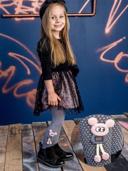 Collants pour fille à pois et souris 3D