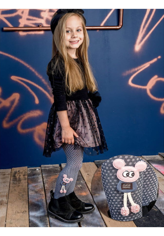 Collants pour fille à pois et souris 3D