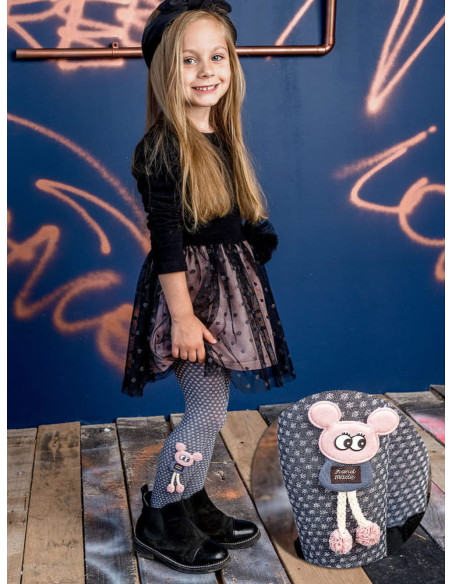 Collants pour fille à pois et souris 3D