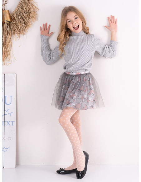 Collants fins avec des cœurs pour filles