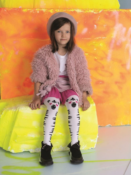 Collants blancs pour filles à motif zèbre Zappa 40 den