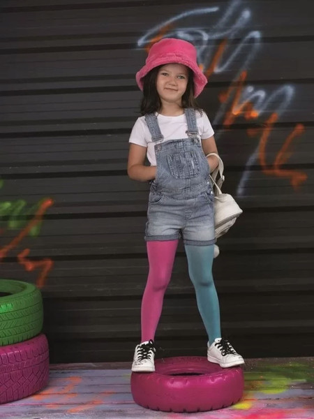 Collants bicolores arc-en-ciel NOQ pour enfants