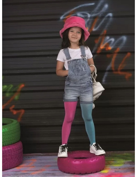 Collants bicolores arc-en-ciel NOQ pour enfants