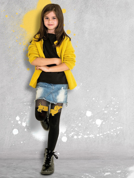 Collants enfant avec un teckel style SABA pour les plus petits
