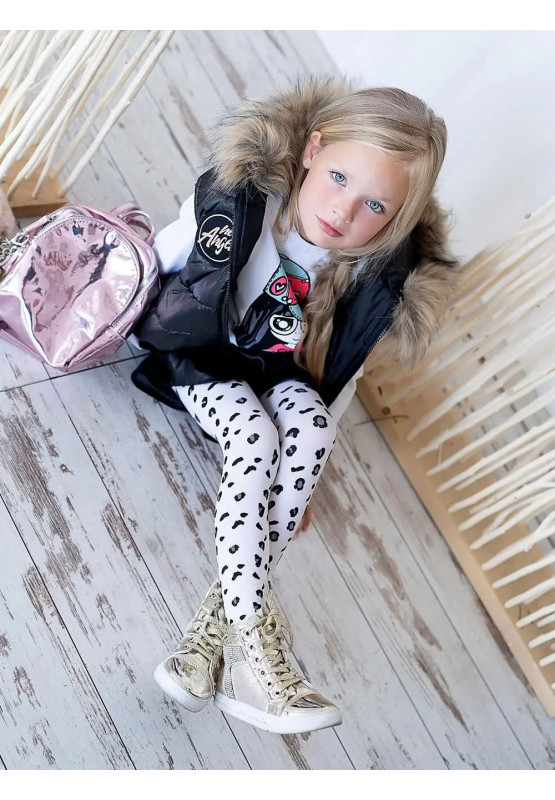 Collants enfant NOQ Sierra à pois léopard