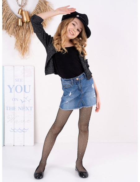 Collants résille pour enfants avec pierres