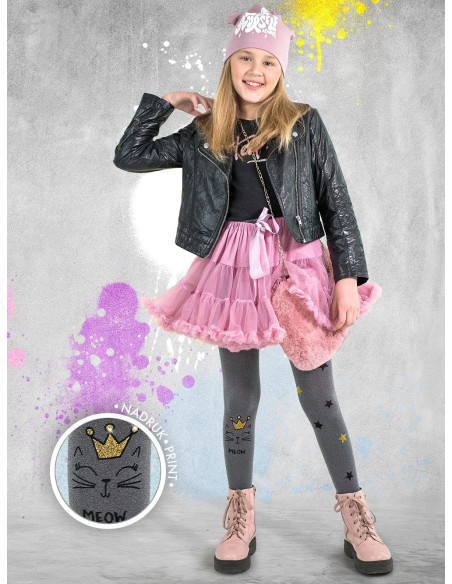 Collants pour filles avec un chat