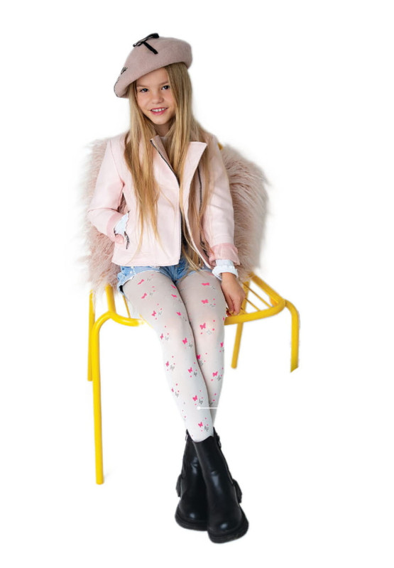 Collants en microfibre pour fille à motif papillon VERANO