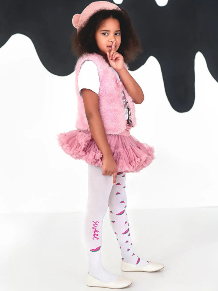 Collants enfant motif pastèque 40 den